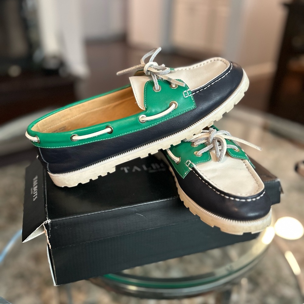 Talbots Green and Navy Espadrilles